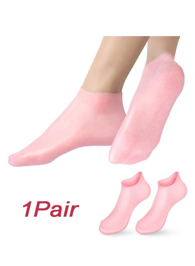 Silicone Socks for Dry Cracked Feet - Women's Moisturizing Foot Socks, Cracked Heel Treatment