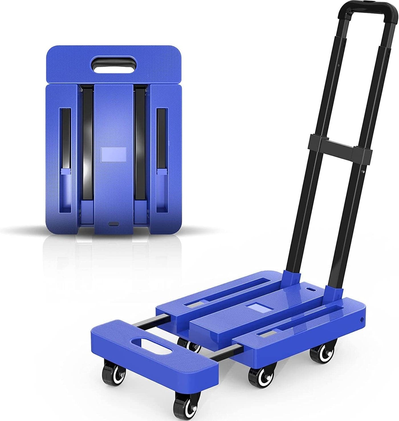 Dhavl Plastic, Metal Folding Hand Truck Luggage Cart With 6 Wheels Upgrade Wheels 150 Kg Hand Truck Platform Trolley Cart For Lifting Heavy Weight Home Office Car Travel Luggage Moving Trolley (1 PC)