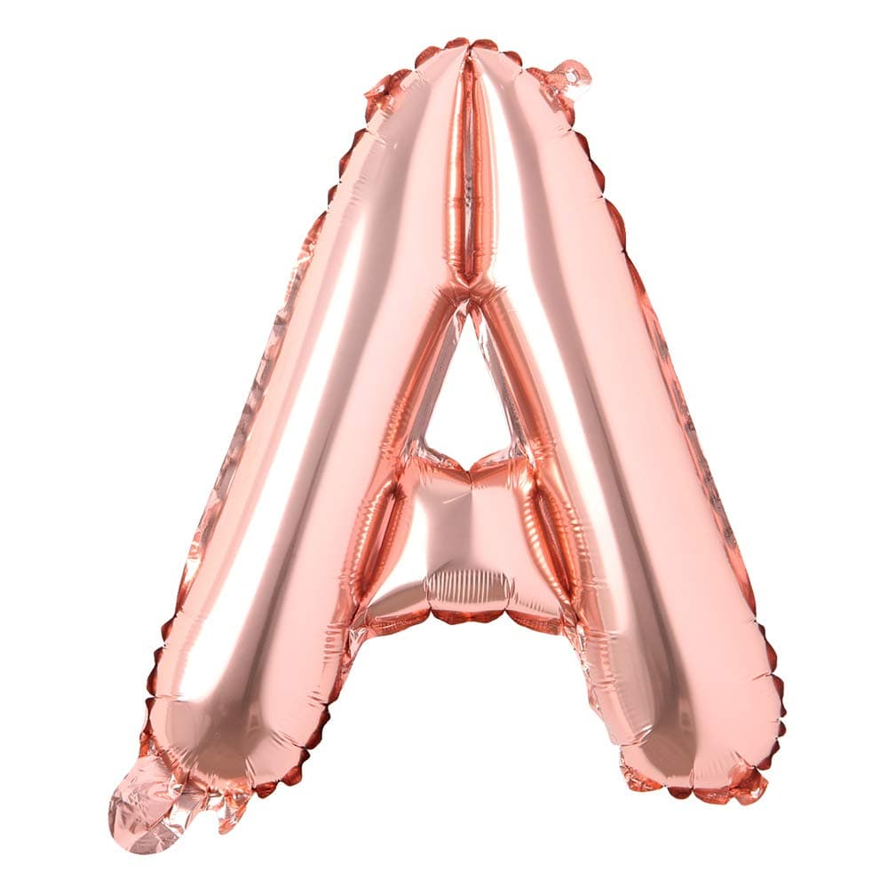 16 inch Single Rose Gold Alphabet Letter number Balloons Aluminum Hanging Foil Film Balloon Wedding Birthday party decoration banner Air Mylar Balloons 16 inch Rose Gold A