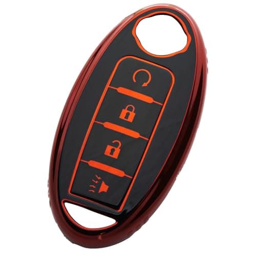 Tautrophen Key Fob Cover Fit for Nissan Infiniti Rogue Pathfinder Armada Murano kicks Frontier Titan 4 Buttons Smart Key