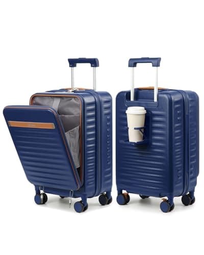 Joyway Carry on Luggage Airline Approved with Front Compartment and Cup Holder, 20 Inch Hard Shell Carry-on Suitcase with Spinner Wheels and TSA Lock for Women Men