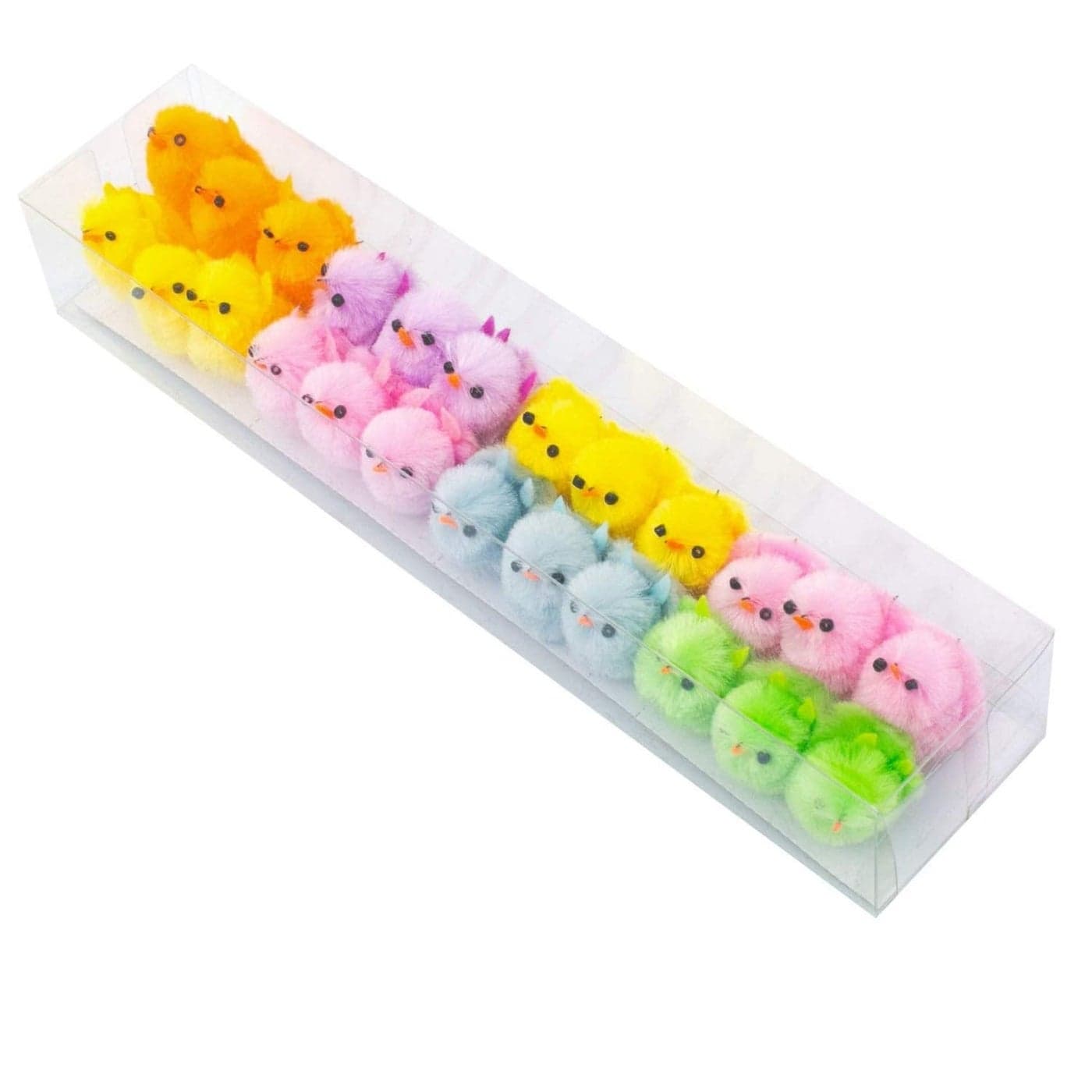 DearSun Pack of 36pcs 135 inches High Mini Easter Chicks Fluffy Chenille Little Tiny Chicks Easter Bonnet Decorations Party Cake Decorations Yellow