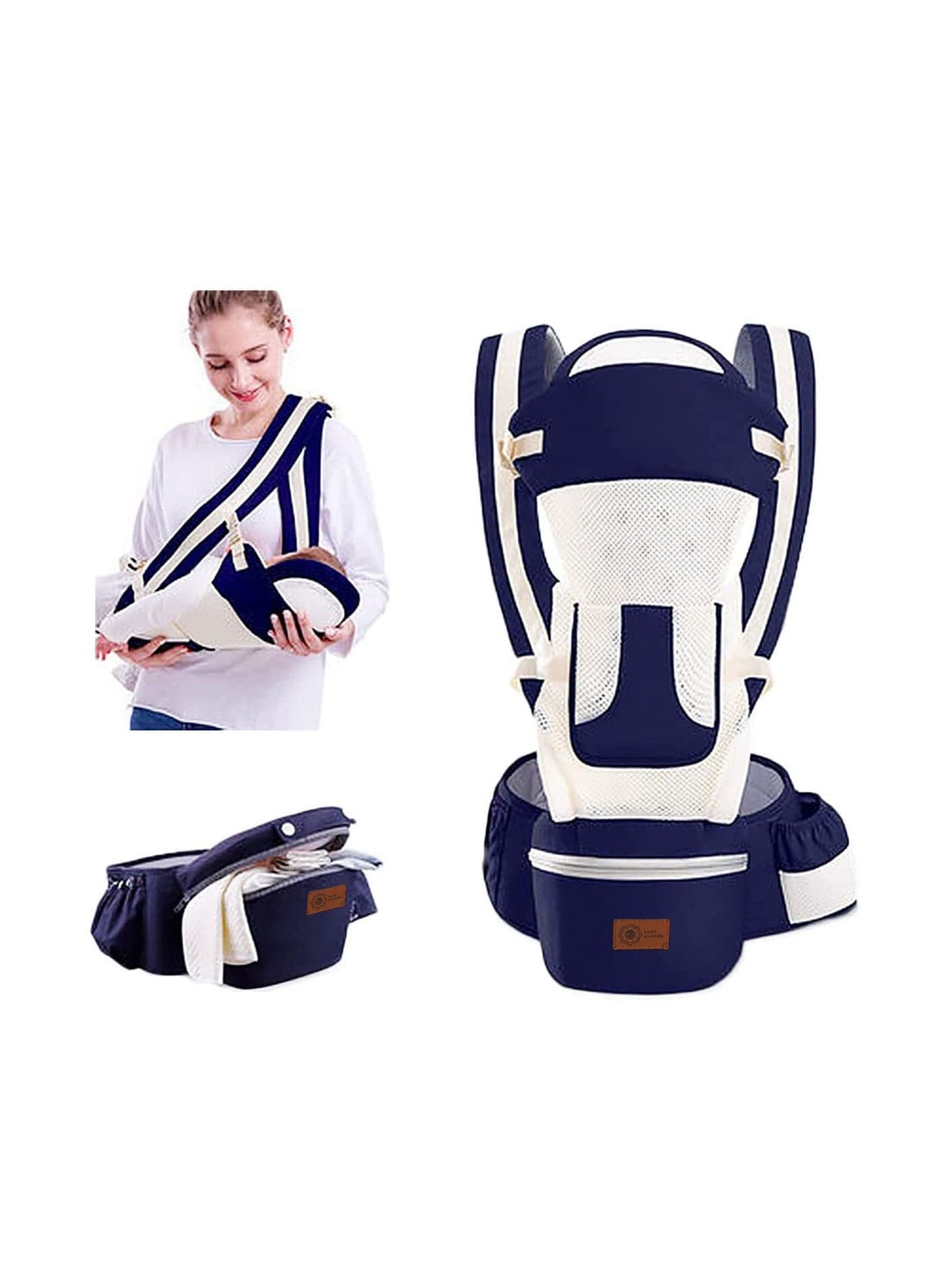 Baby Carrier with Hip Seat Waist Stool Infant Carrier, Adjustable Strap, All Positions Soft Holder Hood for Seasons, Essential Shopping Travelling
