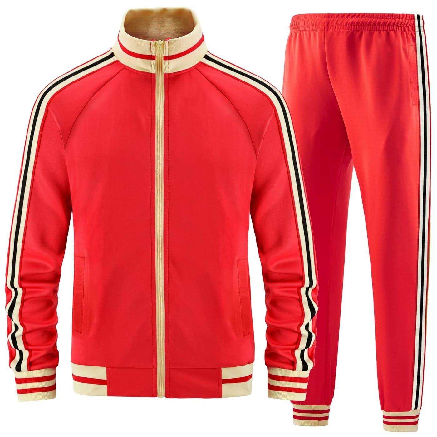 dioxoib Track Suits for Men Set 2 Piece Tracksuits Mens Sweatsuits Sets Jogging Two Piece Outfits Athletic Clothes Jogger Sweat Suits Running Sport leisure Clothing Red AiTZ003L