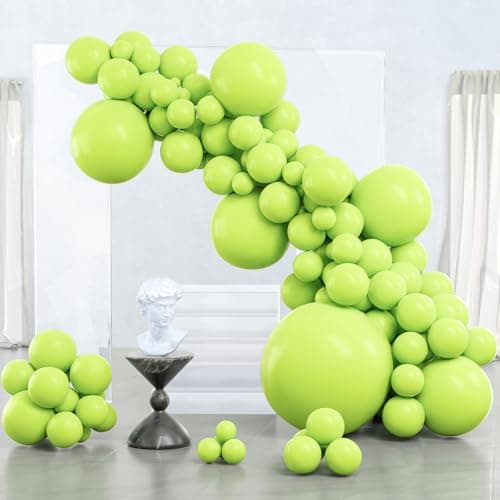 PartyWoo Lime Green Balloons 127 pcs Different Sizes of 36 18 12 10 5 Inch Neon Yellowish Light Green Latex Balloon Arch Kit Garland for Graduation Halloween Summer Birthday Party Decorations GreenY6