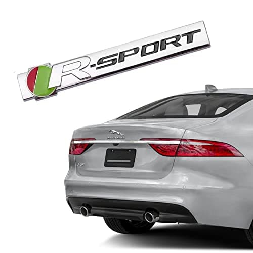 ARKOSKNIGHT R-Dynamic Sports 3D Badge,Car Body Trunk Fender Front Grille R-Sport R S Emblem Logo Sticker,Special Vechicle Symbol Compatible with Jagvar Accessories(R-Sports Chrome)