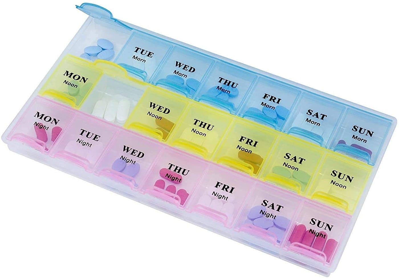 INKULTURE Pill Medicine Organizer Reminder Storage Box 21 Days or 3 Weeks | Plastic | Pack of 1