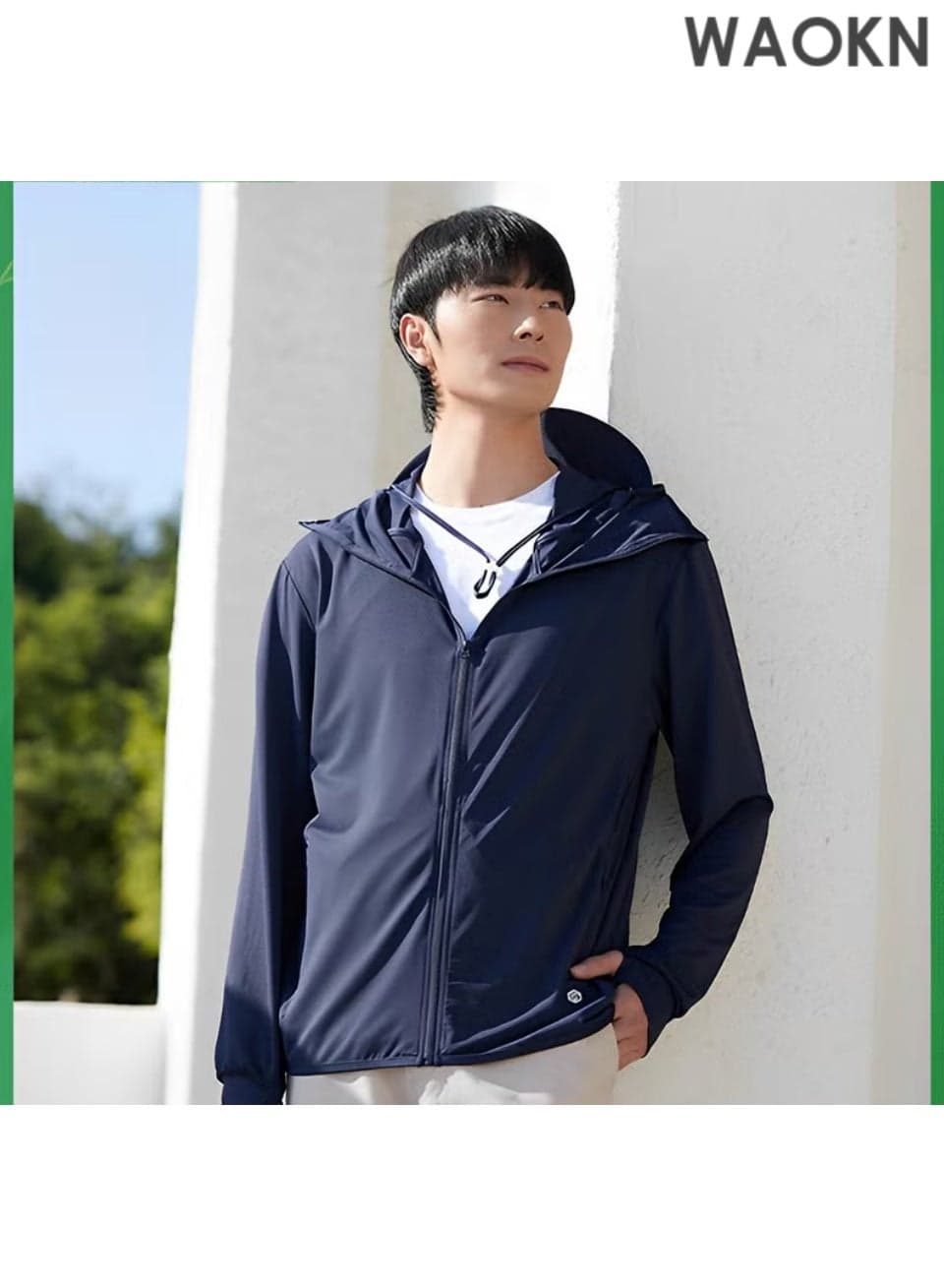UPF 50+ UV Sun Protection Clothing with Removable Hat Brim for Men&women, Sun Protection Ice Silk Clothing Long Sleeve Hoodie Sun Shirt, Summer Elastic Quick Dry Sun Shirts Full Zipper Fishing Jacket-XL