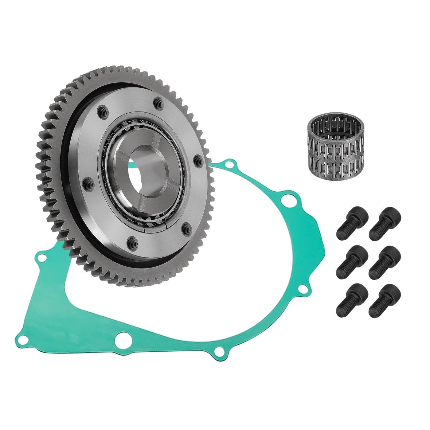 JAVIK Starter Clutch One Way Gear 65T Bearing Gasket for Yamaha Warrior 350 Raptor 350 Kodiak 400 4x4 Big Bear 350 2x4 4x4 Moto4 350