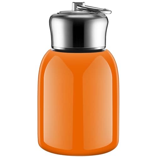 Mifoci 1 Pcs 10oz Mini Water Bottles Stainless Steel Slim Insulated Thermal for Hot Cold Drink Small Vacuum Portable Orange Water Bottle for Women Gifts Travel Camping Hiking