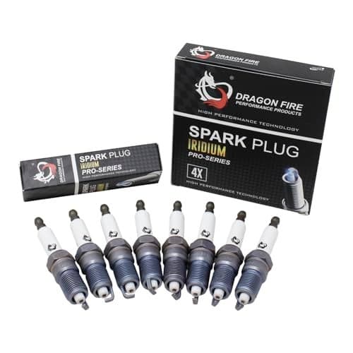 DRAGON FIRE PERFORMANCE 8pc IRIDIUM Spark Plugs Compatible With Chevy Silverado Suburban Tahoe GMC Yukon Sierra Buick Cadillac Escalade Hummer LS1 5.3L 6.0L 6.2L V8 41-962 41-110 Oem Fit DFSP1001x8