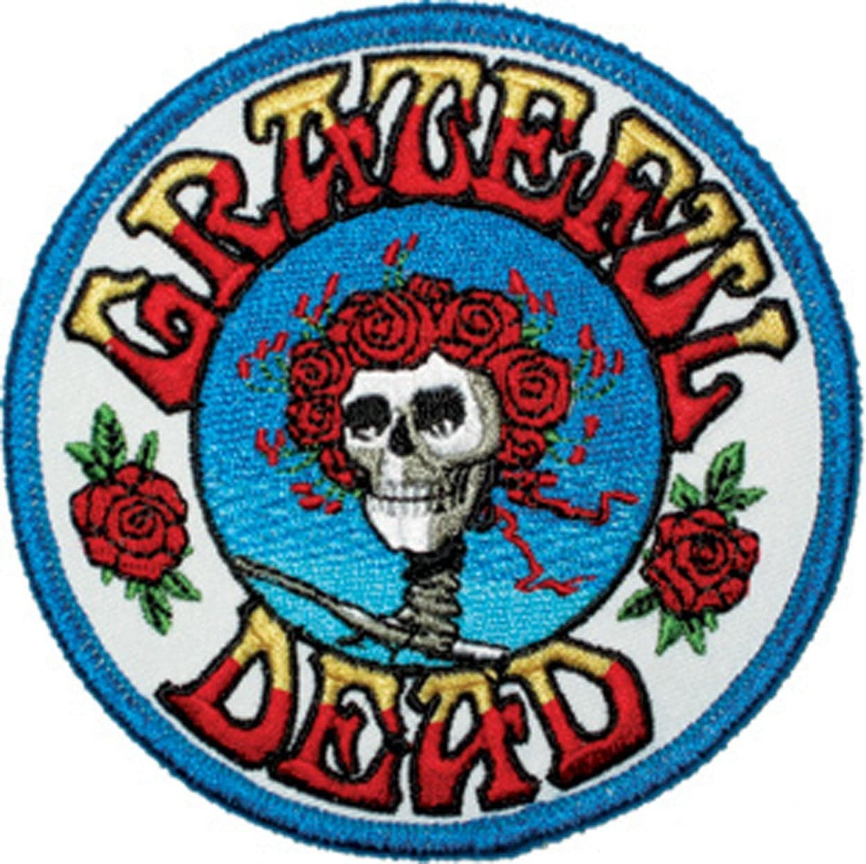 Application Skull and Roses Logo Patch,Blue