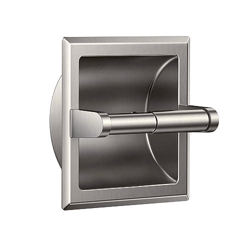 FORIOUS Recessed Toilet Paper Holder, Stainless Steel Durable Tissue Roll Holder Wall Mount for Bathroom Space Saving Design with Mounting Bracket, Wall Toilet Paper Dispenser Insert, Brushed Nickel