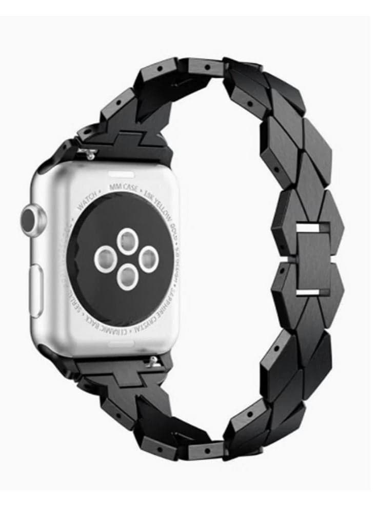 Suitable for Apple Watch series 1/2/3 38mm stainless steel chain link replacement strap black