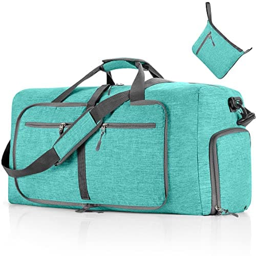 Travel Duffle Bag for Men 115L Foldable Travel Duffel Bag with Shoes Compartment Overnight Bag for Men WomenMint Green