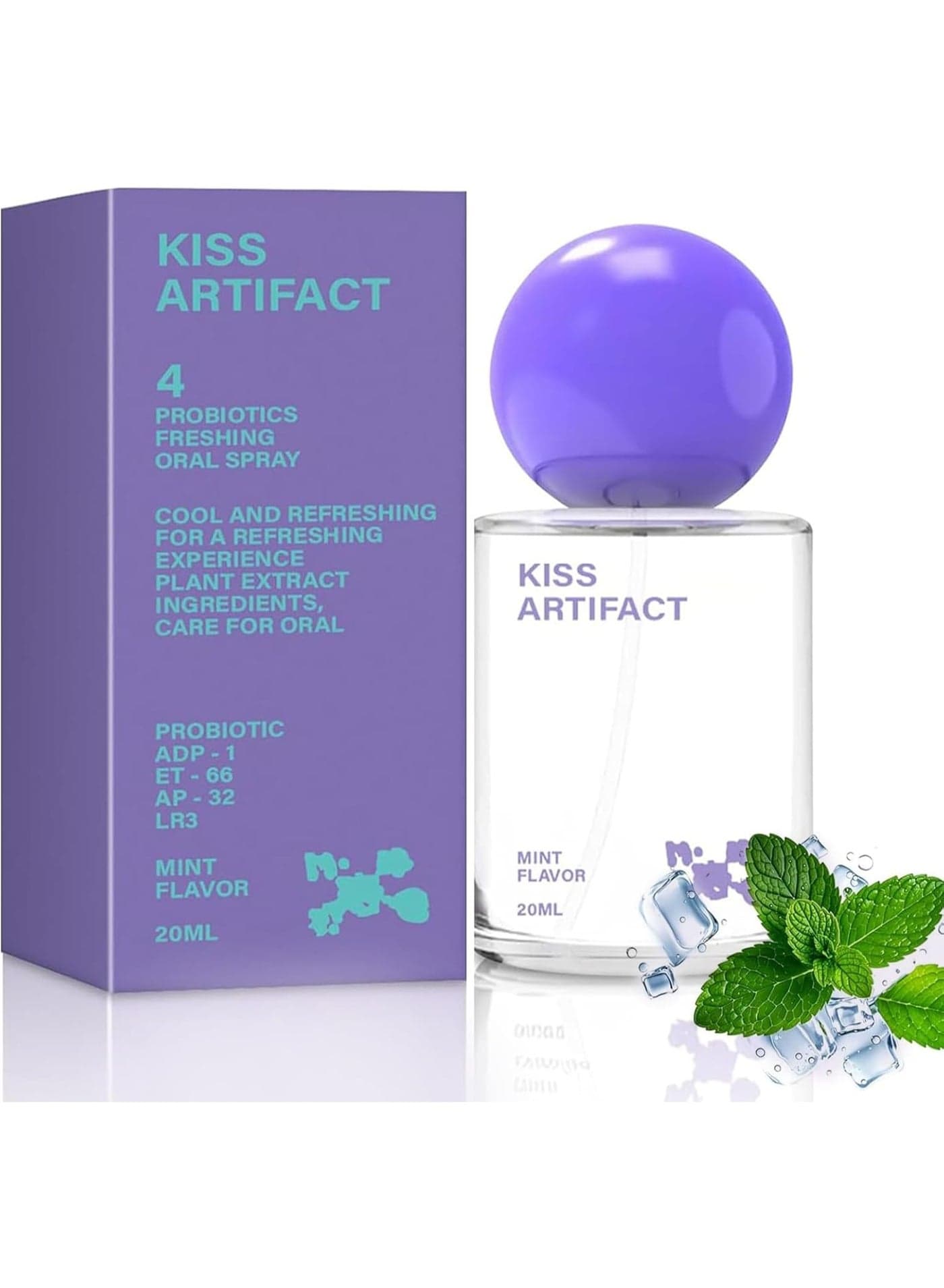 Breath Spray for Fresh Breath, Probiotic Oral Spray for Dry Mouth Relief and Everyday Freshness, Mouth Spray with Gentle Moisturizing Formula, Alcohol-Free Travel Size Oral Care (Mint)