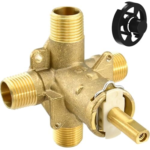 2510 Shower Valve Replacement for Moen Posi Temp Valve, 4-Port 1/2 Inch Universal Connection, Brass Construction, 1222 Shower Cartridge Included