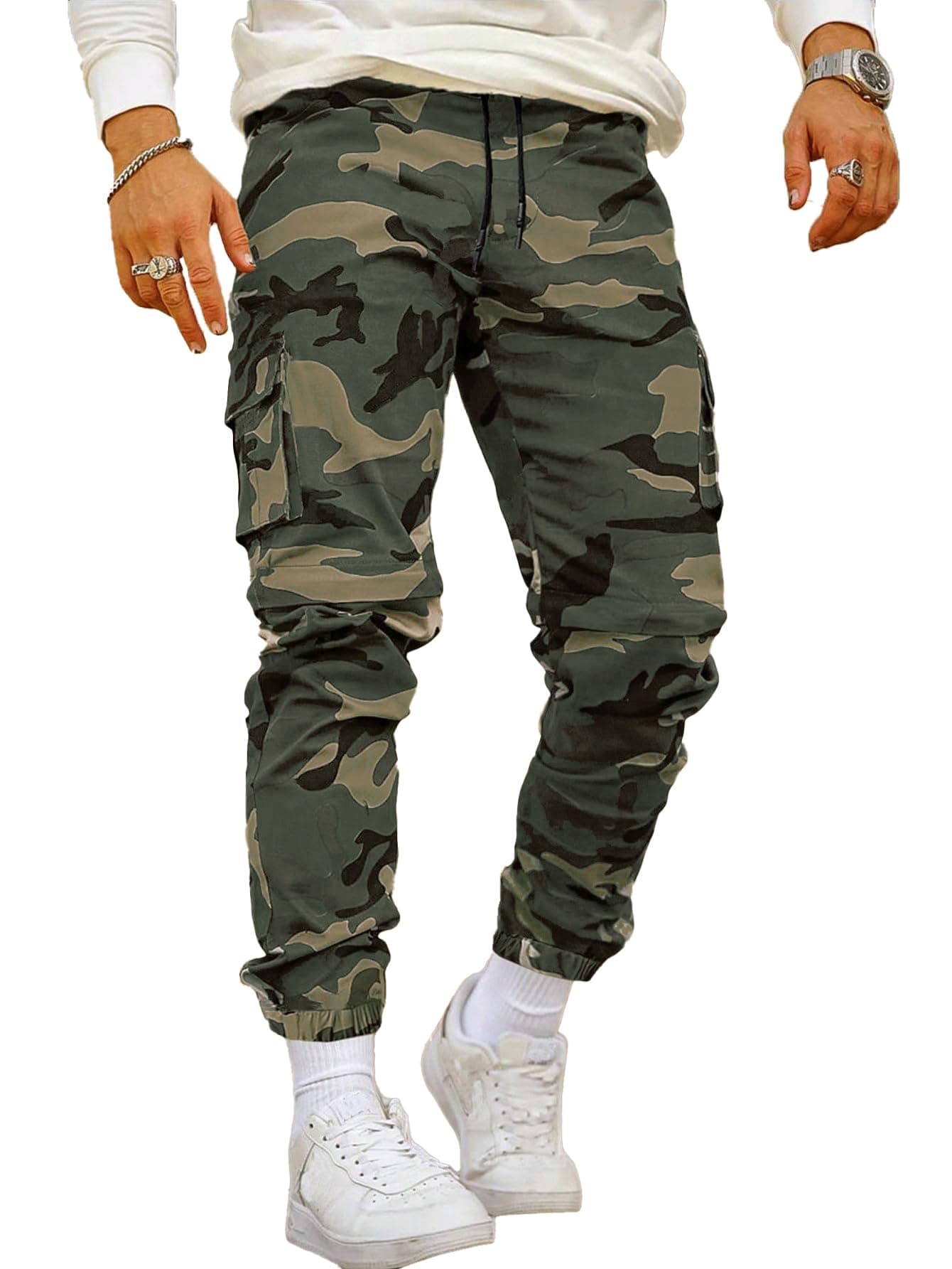 TAGDO® Men's Camouflage Cargo Pants | Men Casual Trouser (Army-Pant-2045-Mahendi-34)