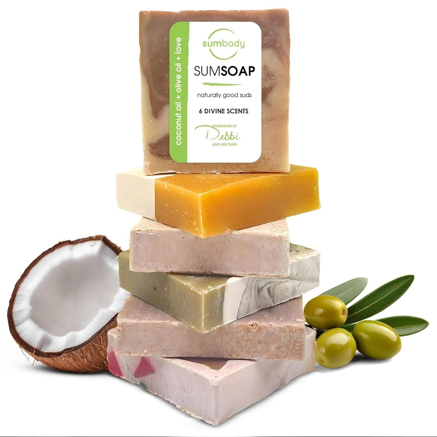 USA Made Handmade Soap Bar Heavenly Hydration 6pk Hydrating Moisturizing Bath Bars Dry Skin Face Hands and Body Bath Gift Set Natural Soap for Men Women Kids Teens Small Batch