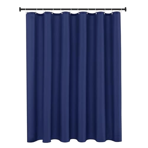 Biscaynebay Hotel Quality Fabric Shower Curtain Liners 72 Inch by 72 Inch Navy Water Resistant Bathroom Curtains Rust Resistant Grommets Weighted Bottom Hem Machine Washable