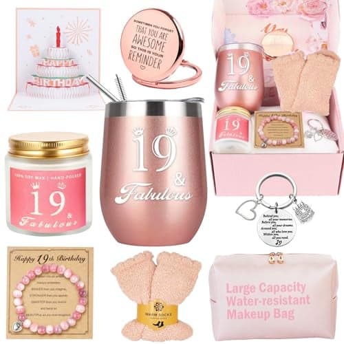 19th Birthday Gifts For Girls Happy 19th 19 Year Old Girl Birthday Basket Gifts Box for Best Friends Female Daughter Sister Her Girlfriend Coworker Bestie Women Birthday Unique