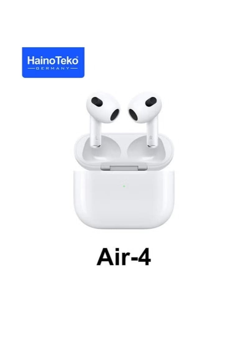 Haino Teko Air 4 Wireless Bluetooth Earphones with High Bass Stereo Sound – Multifunctional Touch Control, Fast Auto Pairing, Long Battery Life – Lightweight & Comfortable Design – Compatible with All Smartphones, Tablets & Bluetooth Devices