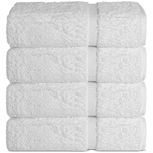 Chakir Turkish Linens Hotel Spa Quality 100 Cotton Premium Turkish Towels Soft Absorbent 4Piece Bath Towels White