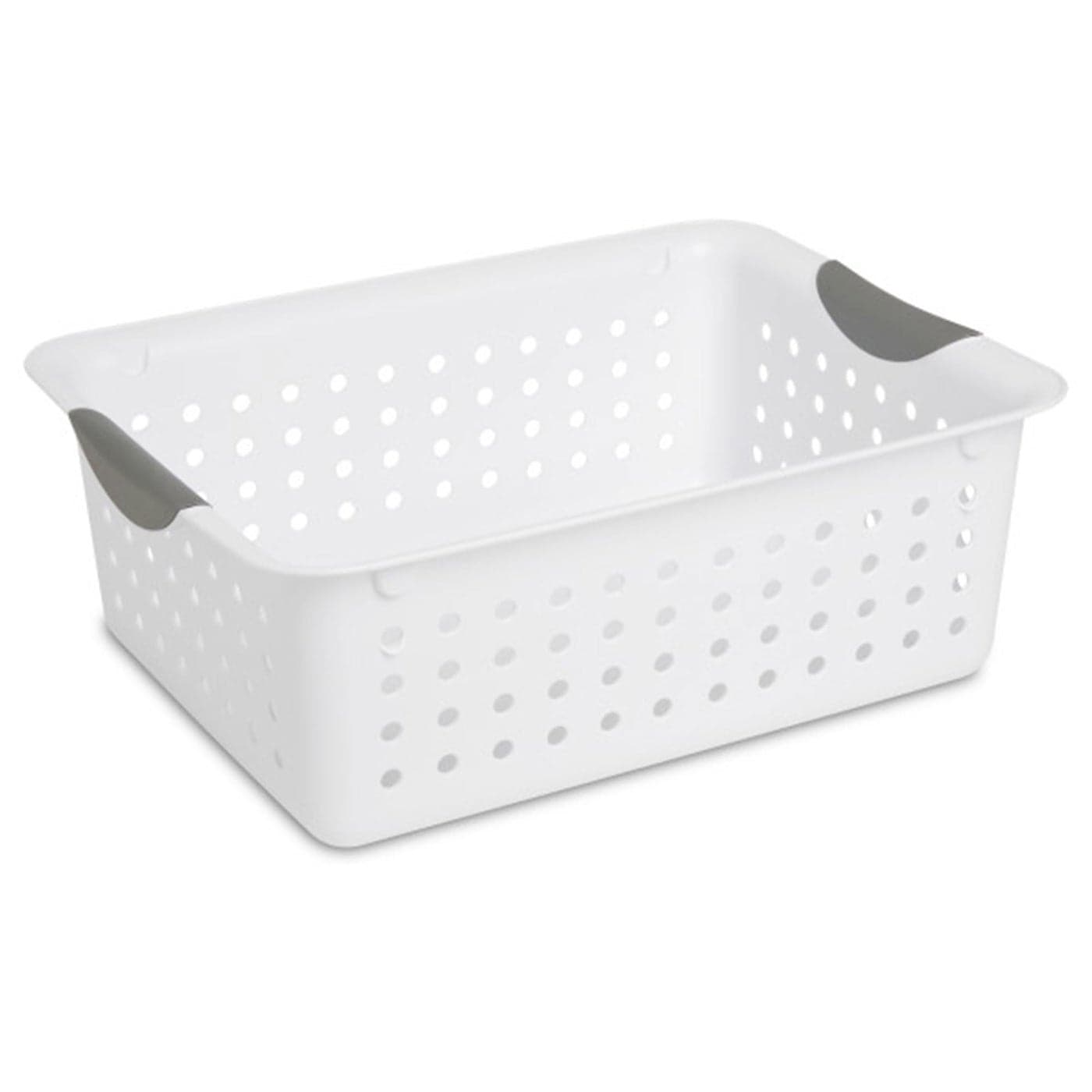 Sterilite 12Pack Ultra Basket Open Plastic Bins Countertop Cabinet and Closet Organizer White Medium