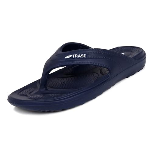 TRASE Slippers for Women | Mild Acupressure Flip Flops | Lightweight, Anti-Skid & Waterproof Ladies Chappal (Navy, 9 UK)