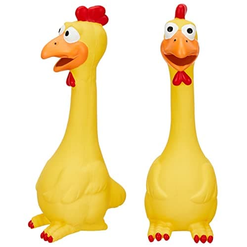 Hungdao 1 Pcs Horse Toys Latex Squeaky Squeeze Chicken Squeak Turkey Balls for Play Fake Screaming Chicken Toys for Horses Soccer Ball for Reduce Separation Anxiety Noise Maker Yellow