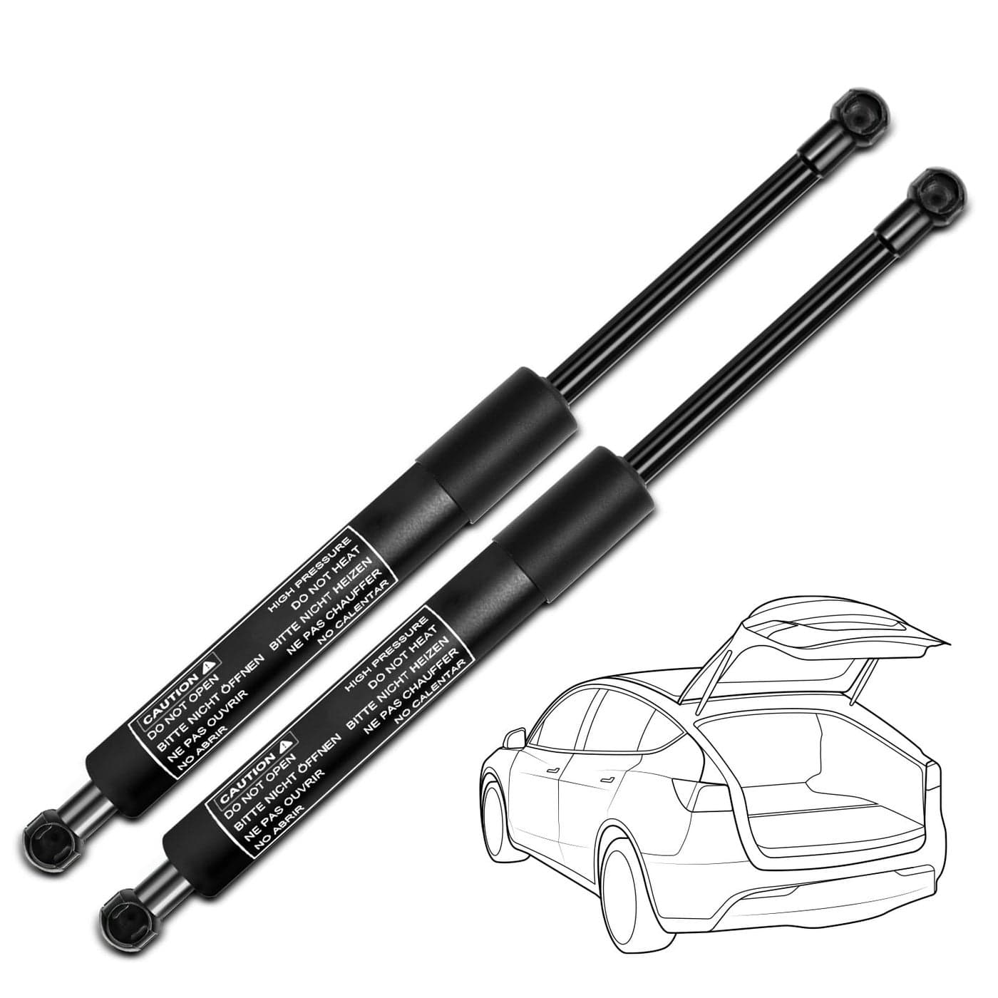 Set of 2 Tailgate Trunk Lid Lift Supports Struts Liftgate Gas Shocks Spring Replacement for Lexus LS430 20012006 Sedan