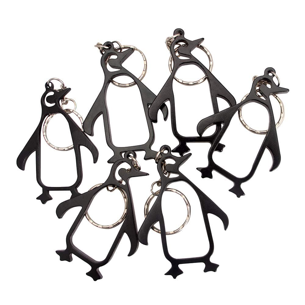 Swatom Penguin Keychain Bottle Opener Beer Opener Tool Key Tag Chain Ring 6 Piece