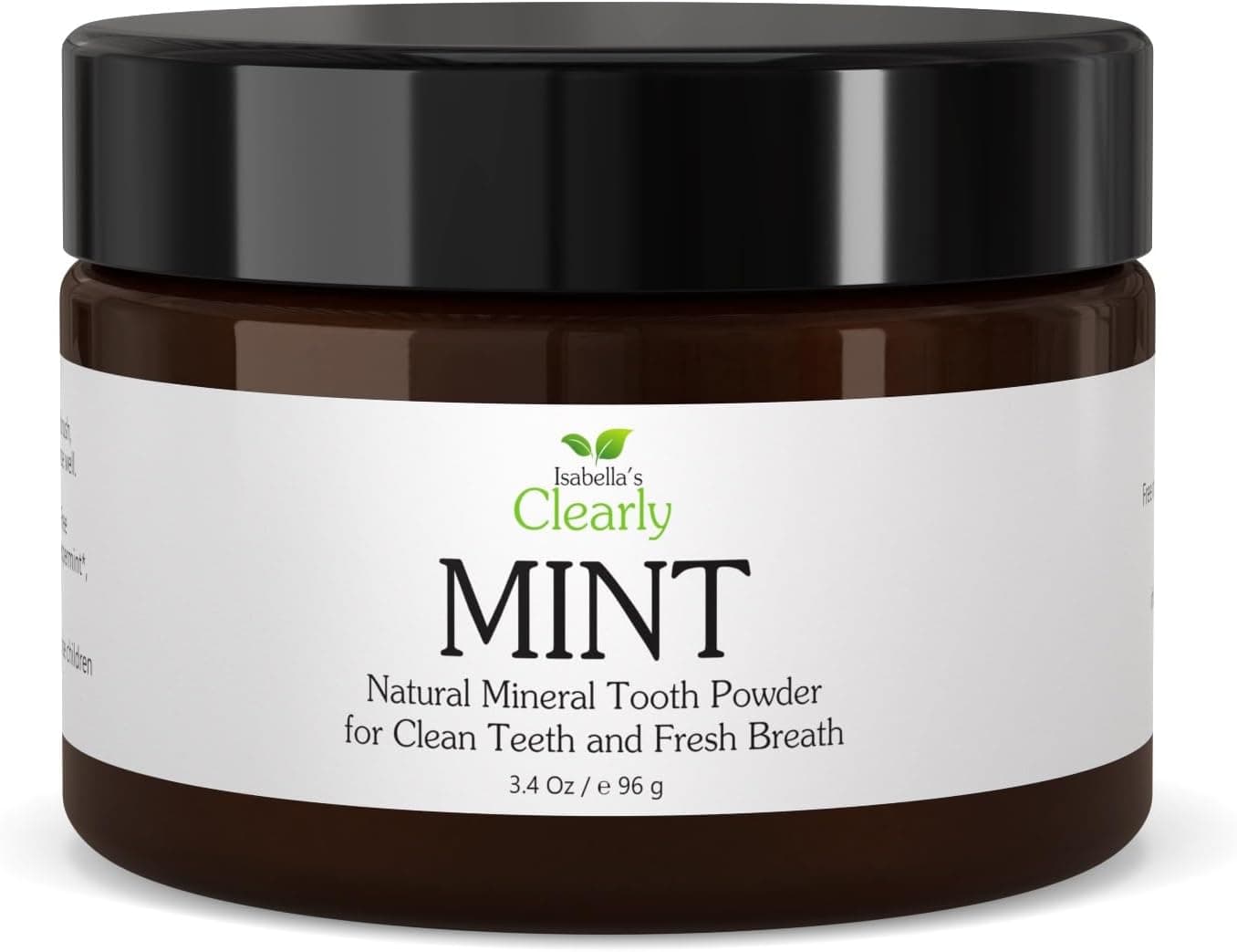 Isabellas Clearly Remineralising Tooth Powder Teeth Whitening Natural Toothpaste Fluoride Free for Adults Kids Sensitive Gums Xylitol Baking Soda Bentonite Clay Calcium Mint Flavor
