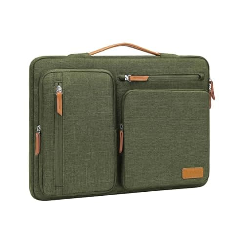MOSISO 360 Protective Laptop Case 13.3 inch, 13-13.3 inch Laptop Sleeve Compatible with MacBook Air/Pro 13 / Pro 14,HP Dell Acer ASUS,Side Open Carrying Case with 4 Zipper Pockets&Handle, Olive Green