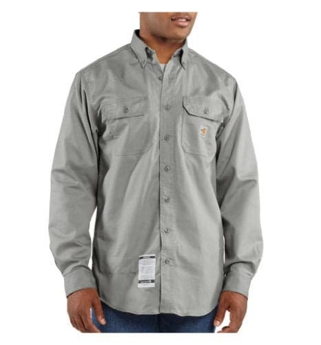 Carhartt Mens Flame Resistant Classic Twill (Big & Tall) Button Down Shirts, Gray, 4X-Large US
