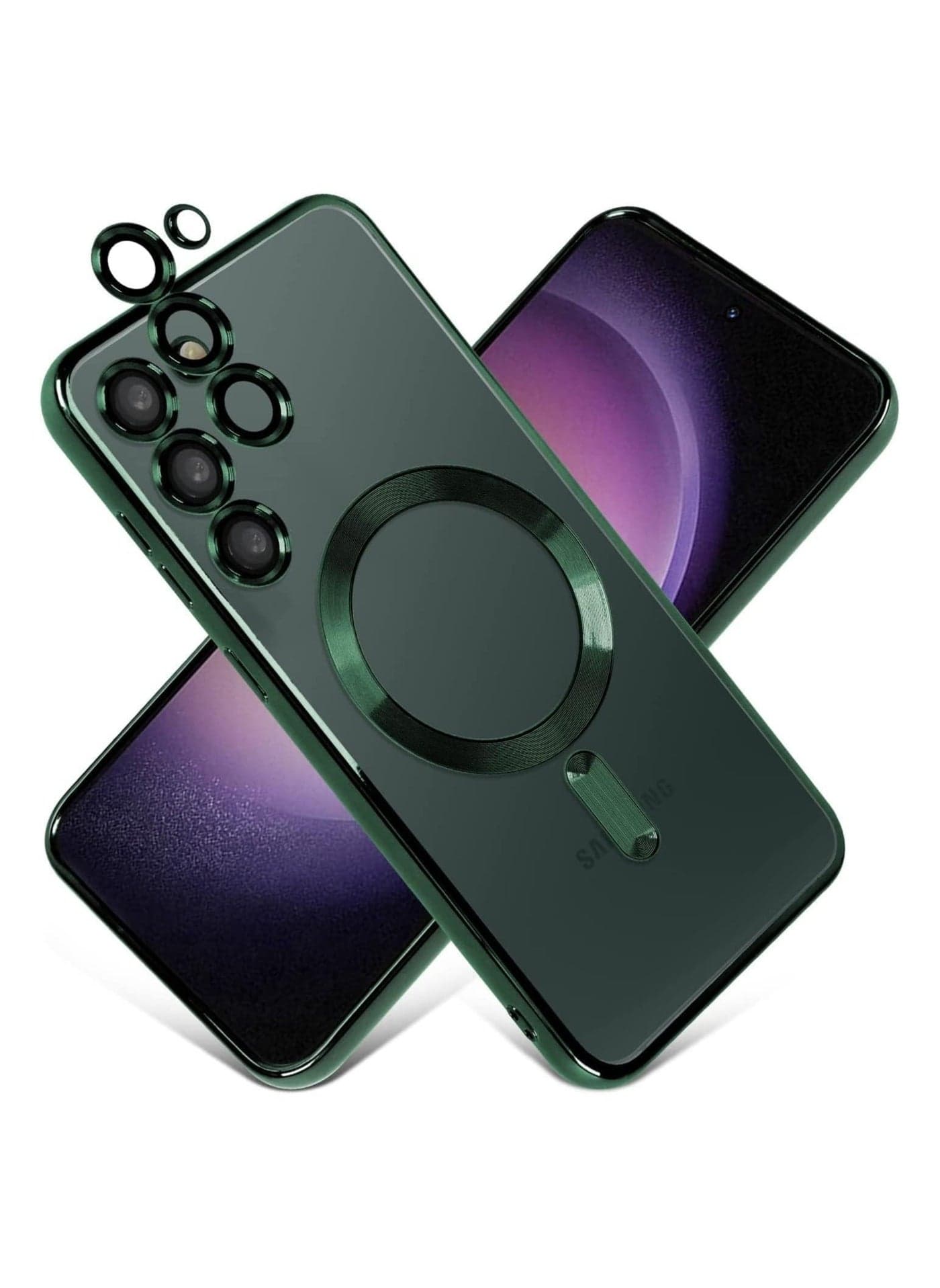 Magnetic Clear Case for Samsung Galaxy S23 Plus with Camera Lens Protector Magsafe Compatible Electroplated Soft TPU Shockproof Anti-Scratch Phone Case