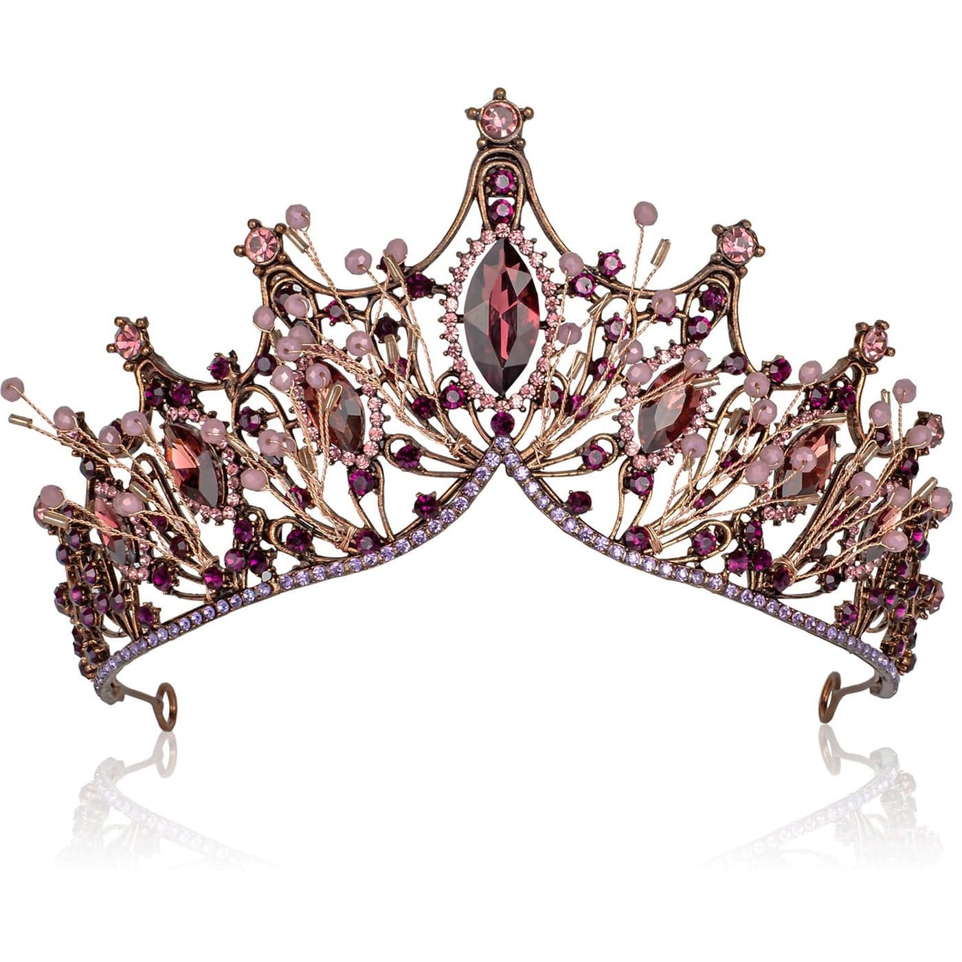 Vintage Baroque Queen Crowns Purple Gothic Tiara for Women Quinceanera Tiaras and Crown for Photogragh Medieval Costume Prom Cosplay Birthday Hair Accessories Yolmina