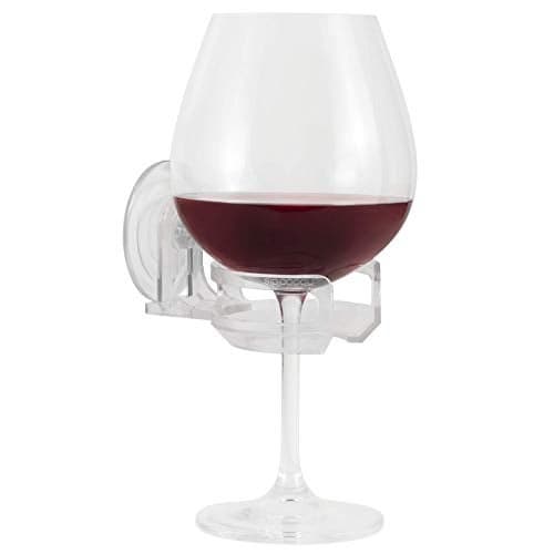 The Original SipCaddy Shower Beer & Bath Wine Holder | Portable Drink Cupholder | Shower Caddy | Beer, Wine, Shampoo Holder | American-Made Suction Cup | Clear