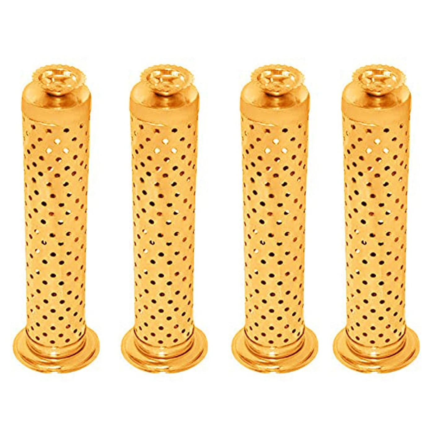 Mini House Stainless Steel Incense Stick Holder with Ash Catcher Dhoop Holder Ideal for Home Temple Office Agarbatti Stand Incense Stick Holder Handcrafted in India Set of 4 Gold