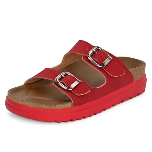 Centrino Women’s Berkin-Style Slip-On Sandals | Open Toe Design | Soft PU Footbed | Lightweight & Comfortable | Arch Support | On-Grip Sole | Casual Outdoor Wear (9216)
