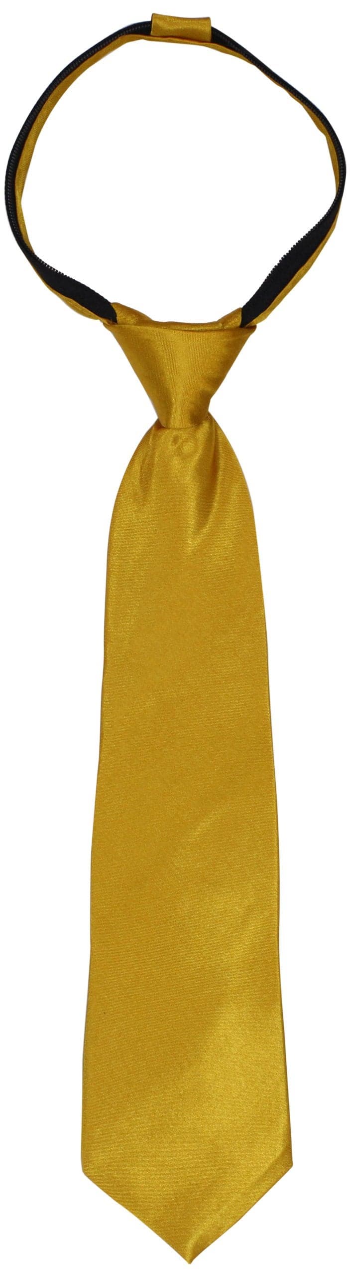 American Exchange Big Boys' Solid Zipper Tie, Gold, 12 Inch