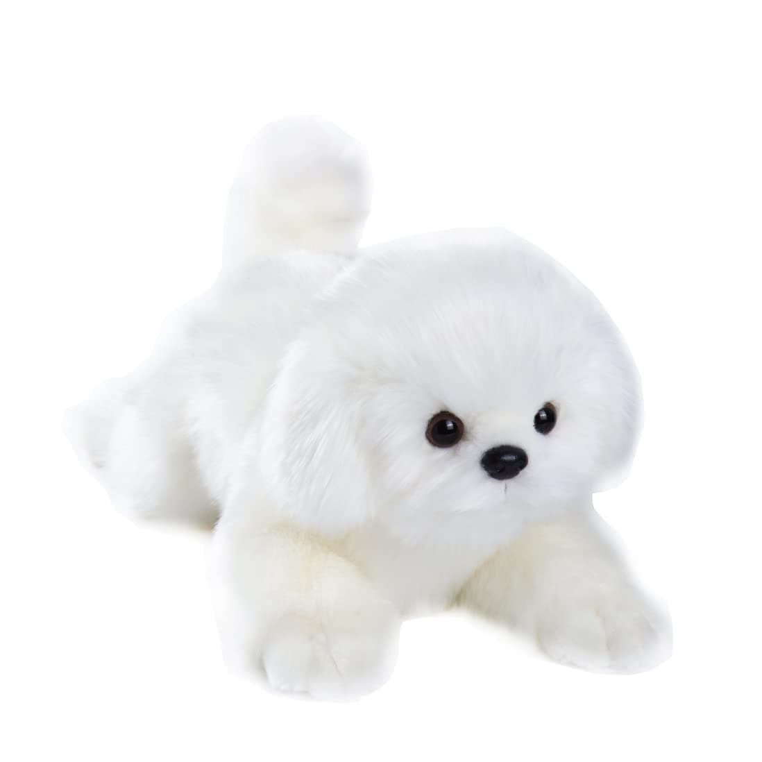 CU-MATE Realistic Plush Maltese Dog, Stuffed Animal Puppy Dog Toys for Girls Boys Birthday, White, 14inch
