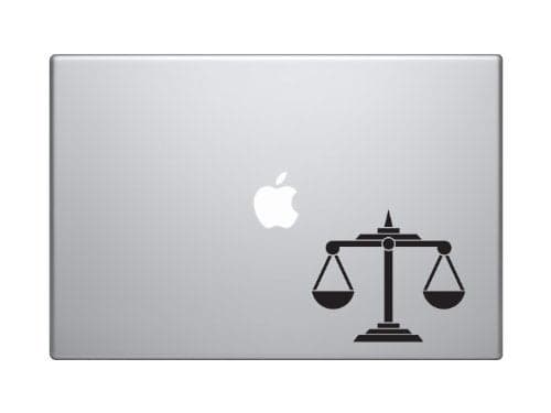 Applicable Pun Scales of Justice Decal – 5 Inch Black Vinyl Law Balance Support and Opposition Sticker for Cars, Laptops, and Windows – Durable, Weatherproof, Easy to Apply