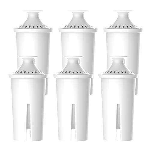 6 Packs Pitcher Water Filter, Replacement for Brita® classic 35557, OB03, Mavea® 107007, Brita® Pitchers Grand, Lake, Capri, Wave and Amazon Basics® 10-Cup Pitcher, NSF Certified, Waterspecialist