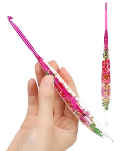 Katech 45mm Crochet Hooks with Floral PatternElegant Unique Crochet NeedlesLonger Smooth Glide Crocheting Hook for Arthritic Hands Beginners Professional Ideal Crochet Gift7