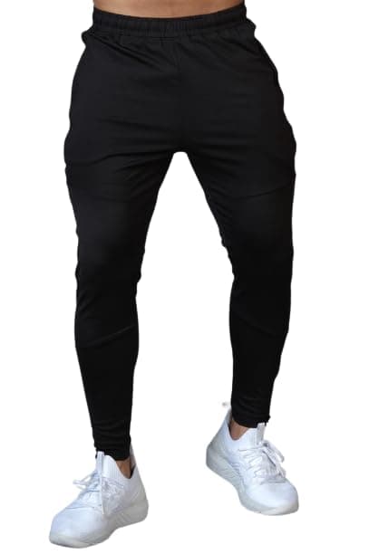FUAARK Sports and Gym Hybrid Slim Track Pants for Men Black