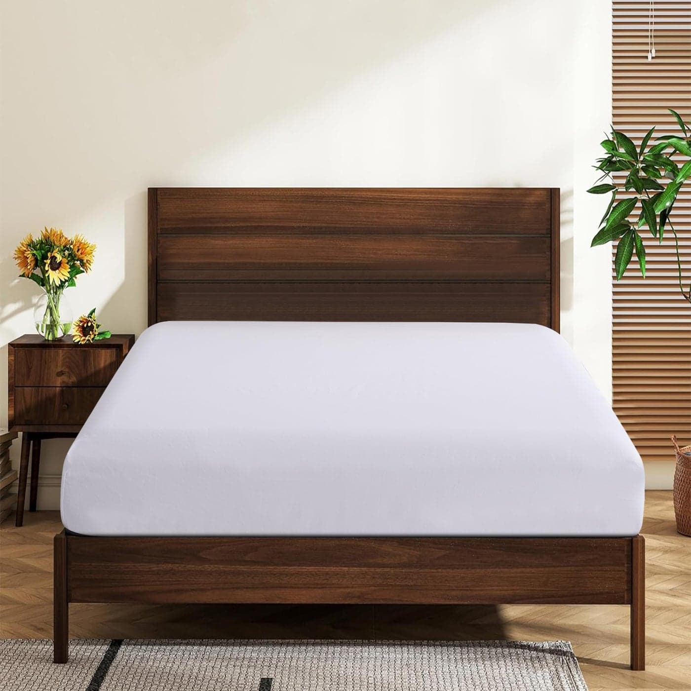 King Size 100 Egyptian Cotton Fitted Sheets 600 Thread Count 16 Deep Pocket UltraSoft Hotel Luxury Durable Breathable and Comfy Bottom Sheet 1 Pack King Fitted Sheet White