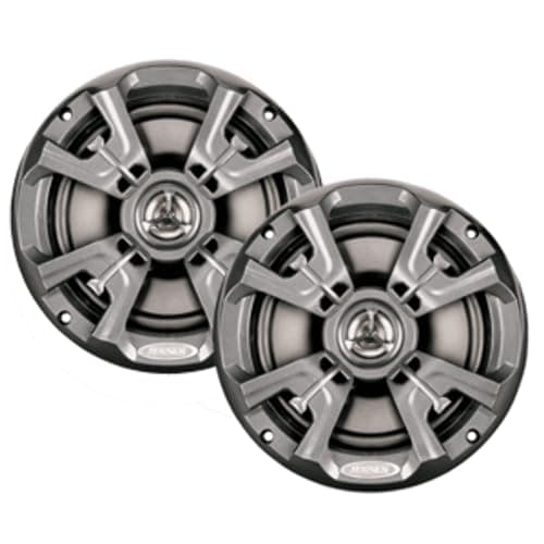 Jensen MSX60RVR Marine Speakers 6.5" Coaxial Speaker, Completely Waterproof With UV Resistant Materials To Withstand the Outdoor Elements, Sold as Pair, Graphite Gray