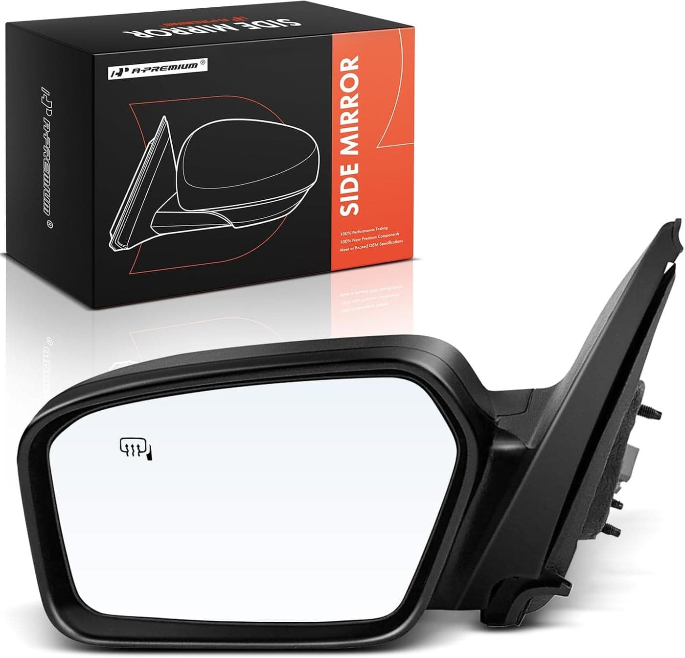 A-Premium Driver Side Power Door Mirror for Ford Fusion & Mercury Milan (2006-2010) - Heated, Non-Folding, Black with Puddle Light