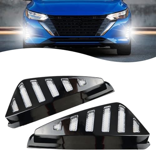 ZDEERAOTO LED Front Bumper Fog light DRL Amber Sequential Turn Signal Lamp Feature Kit for Nissan Sentra 2024 2025 S SV SR Replacement Front Bumper Trim Accessories
